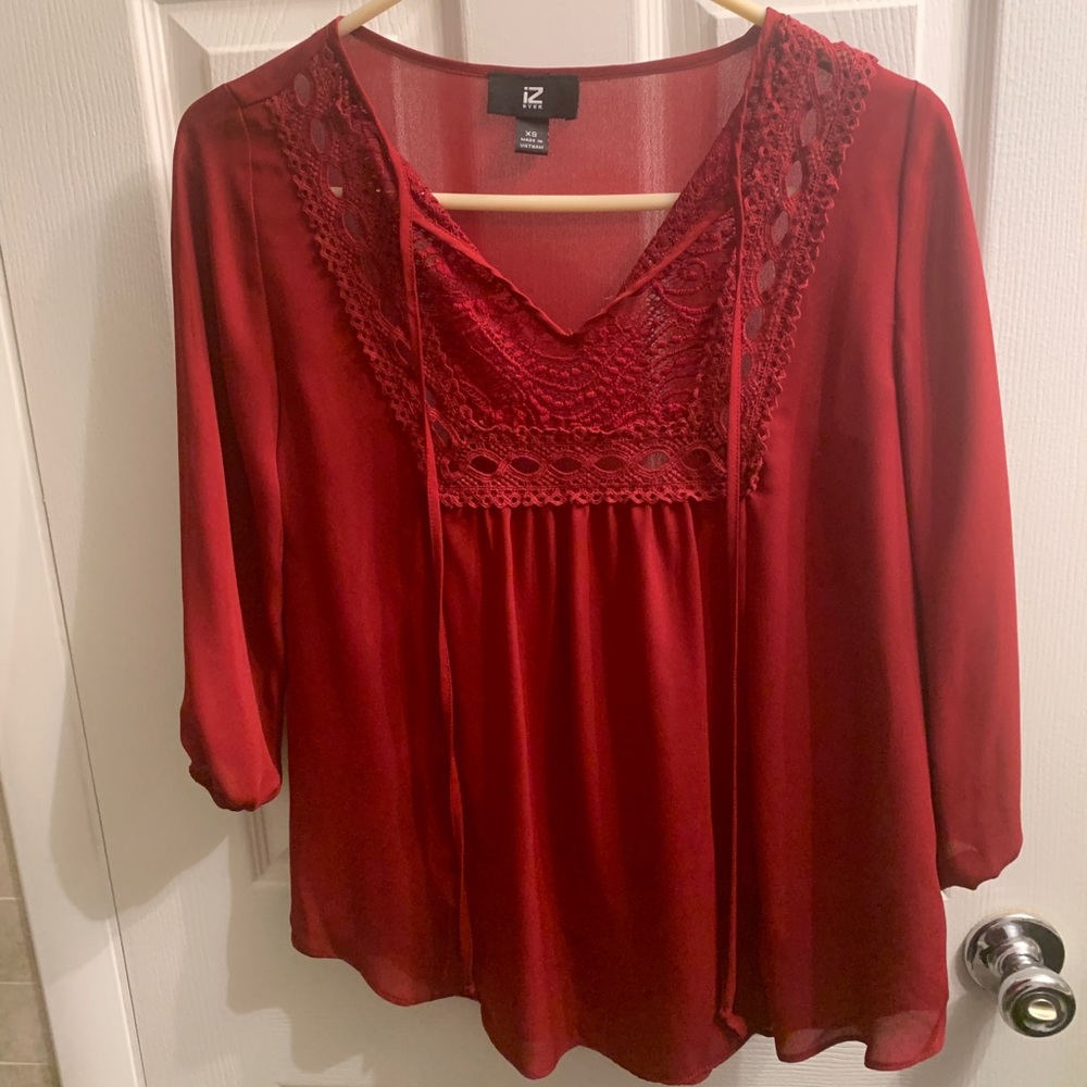 Deep red blouse size XS